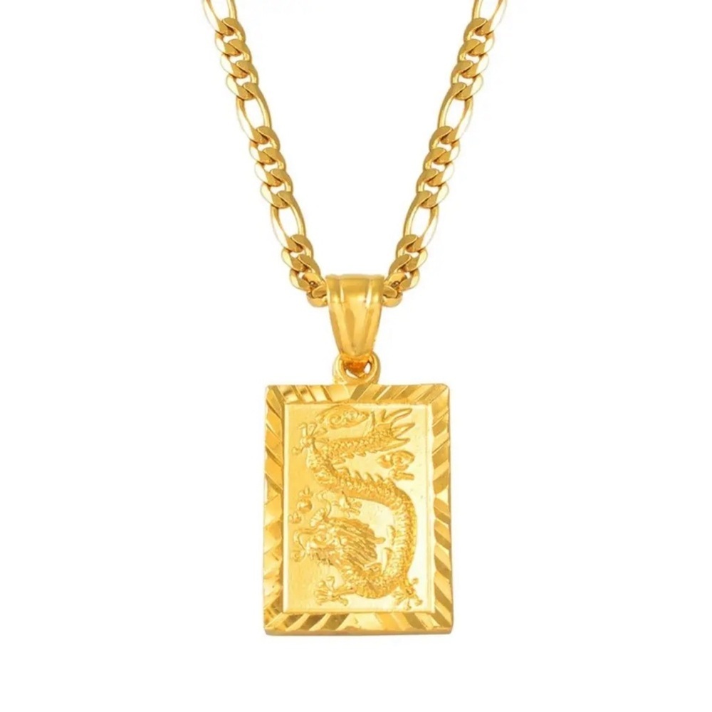 Dragon square necklace